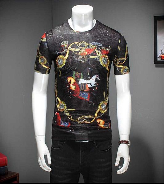 

men's t-shirts coon shirs casual prining ho selling op men shir 3nno, White;black