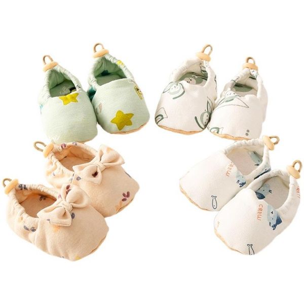 

first walkers baby socks shoes boy girl cartoons print toddler born cotton comfort soft anti-slip warm infant