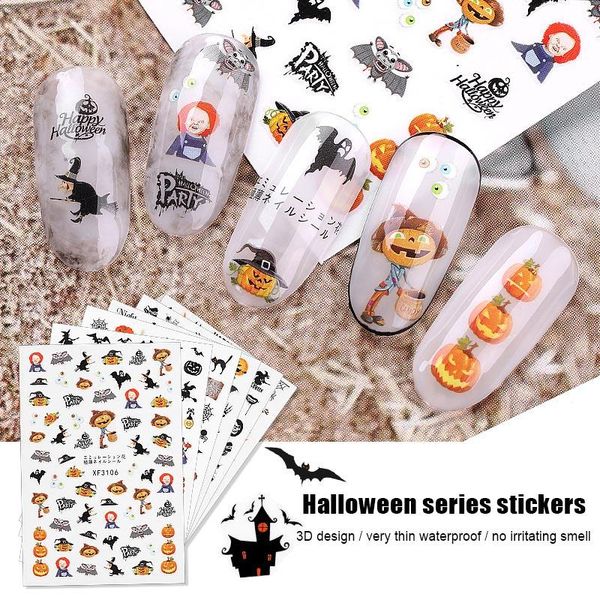 

stickers & decals luxury halloween nail art horror cartton pattern nails manicure nshopping, Black