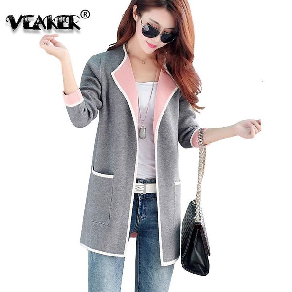 

women's jackets 2021 autumn knitted loose coat with pocket long sleeve warm sweater winter cardigans plus size s-4xl outwear, Black;brown