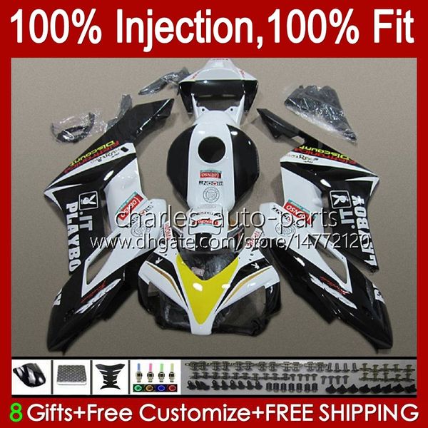 OEM di stampi ad iniezione per carene HONDA CBR 1000 CBR1000 RR CC CBR1000RR 04 05 Carrozzeria 52No.65 Bianco nero giallo CBR 1000RR 1000CC 2004 2005 CBR-1000 2004-2005 Kit carenatura