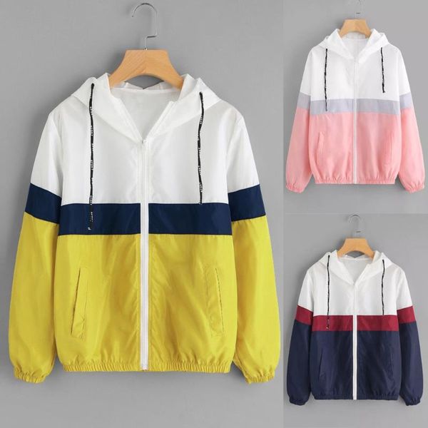 

women's jackets athleisure elastic edge color block thin jacket active wear patchwork 2021 autumn zip up women casual drop z1101, Black;brown