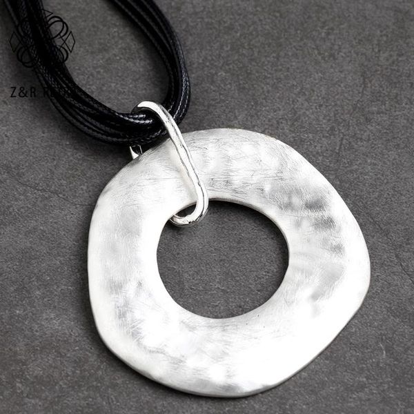 

pendant necklaces trendy jewelry & pendants long necklace women black rope chains round accessories friends neck chokers, Silver