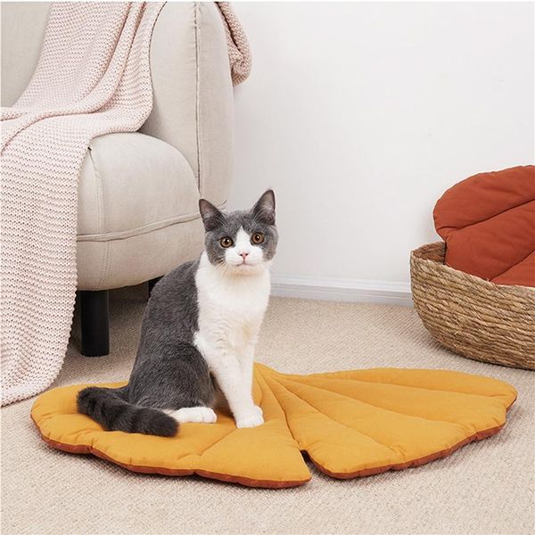 

cat beds & furniture leaf shape soft dog bed mat crate pad, machine washable mattress for large medium small dogs and cats kennel pad