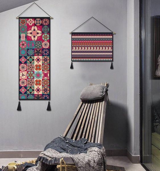 

tapestries nordic vintage tapestry handmade color cotton living room decoration wall bohemian decor tapisserie home textile db60gt
