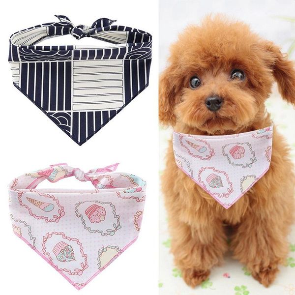

pet dog saliva towel cartoon style printed bandanas cute bandage bibs puppy decoration supplies apparel