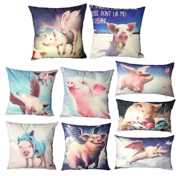 

style cushions pigs do not eat me super cute pillow case wing sweet comfortable meditation cuhsion cover cojines grandes cushion/decorative