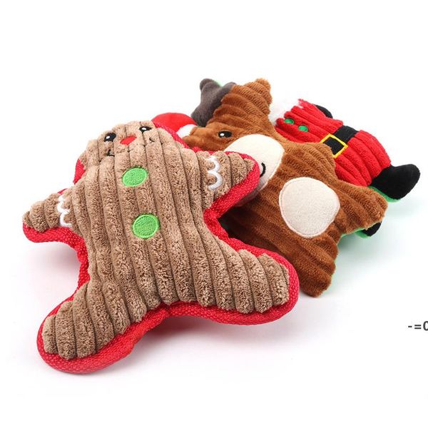 Newchristmas Plush Interactive Dog Toys Brinquedos Filhotes Presentes Molar Boneca Rena Santa Claus Forma Xmas Presente LLD11188