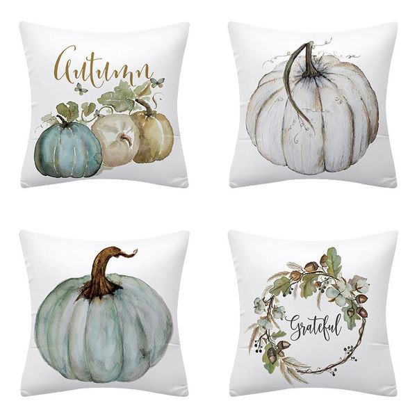 

pillow case 4 pack fall harvest pumpkin throw covers thanksgiving decorative blue autumn competent