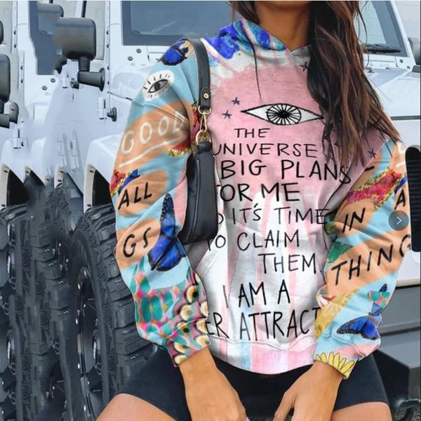 

women's hoodies & sweatshirts luxo eyes letters print woman's casual make fashion streetwear manga long winter basic girl 1htf, Black