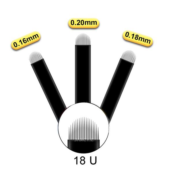 

tattoo needles 50pcs/100pcs microblading tebori blades 0.16/0.18/0.2mm 18u permanent makeup eyebrow microblade for 3d embroidery