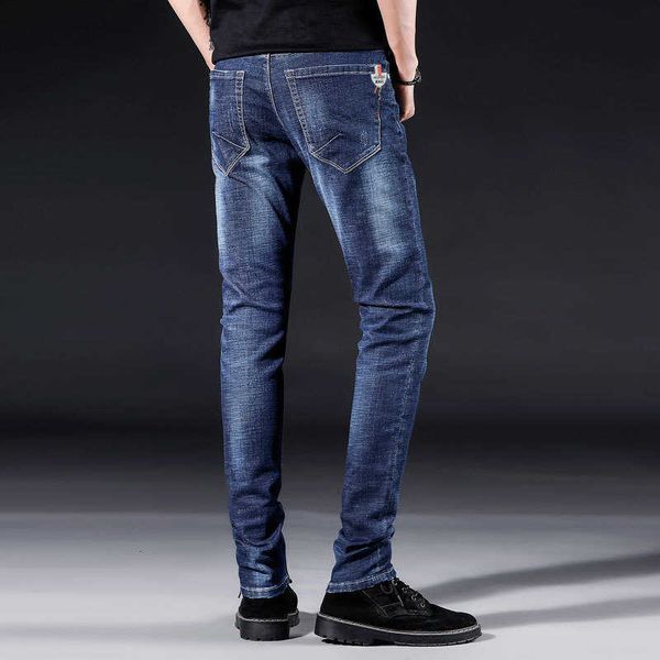

men's jeans for men slim fit classic male denim trousers casual ny straight elasticity solid c05q glrj, Blue