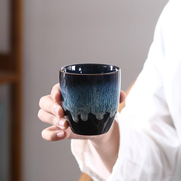 

cups & saucers luwu big size ceramic teacup blue porcelain cup drinkware 170ml