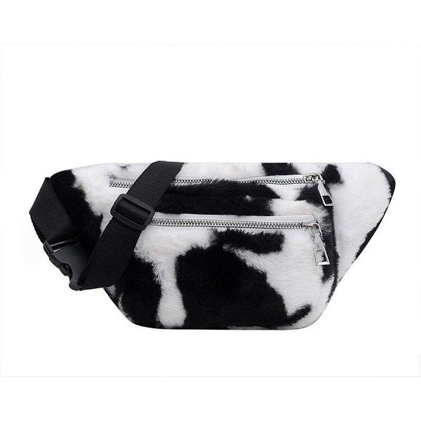 

winter plush woman waist fanny pack animal fleece fashion outdoor wasit bag wool designer bolso bags
