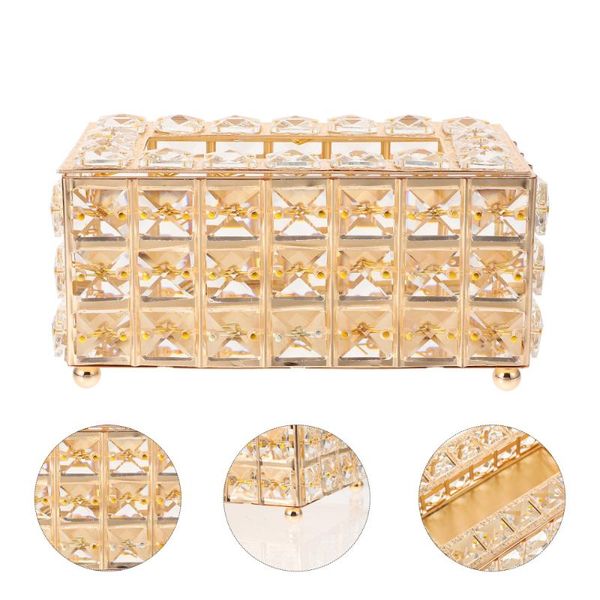 

tissue boxes & napkins 1pc home deskbox delicate crystal glass dispenser container