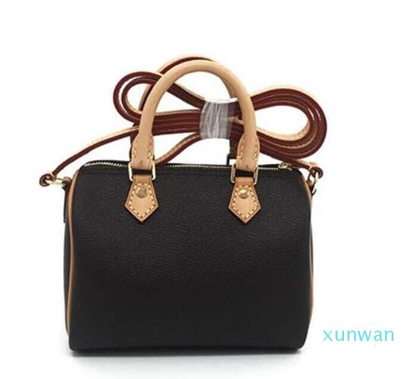 

luxurys designers m61252 cute handbag real leather shoulder cross bags 16cm female nano bucket brown flower mini speedy pillow