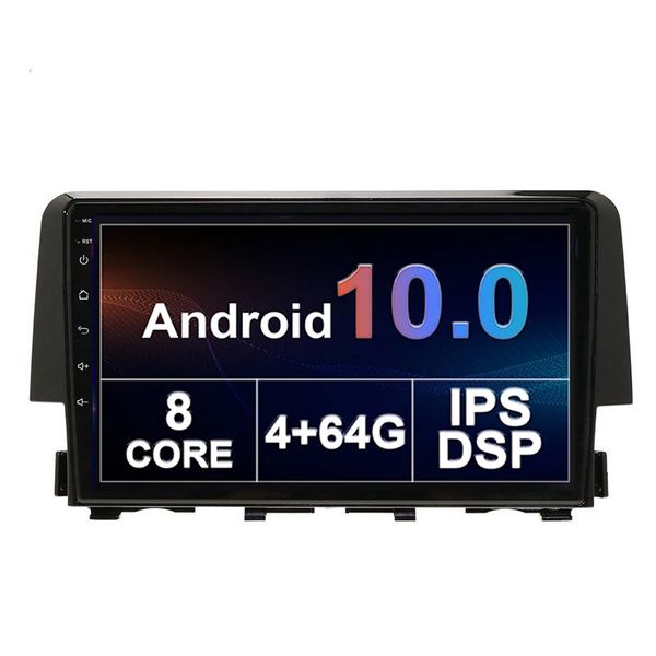 Carro DVD estéreo com moldura e fio player de vídeo para Honda Civic 2016-2018 Construído em Carplay Android Radio Multimedia