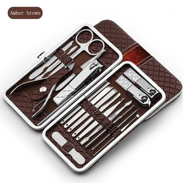 

multifunction nail clipper set portable stainless steel scissors tweezer beauty ear spoon art set1