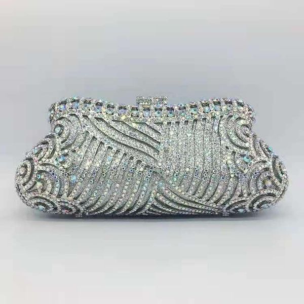 

evening bags female gold/silver crystal clutch bag rhinestone metal ladies party purse heart shaped diamond wedding