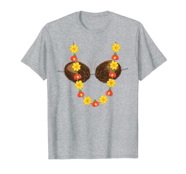 

hawaiian coconut bra shirt | cool tropical coco tee gift, White;black