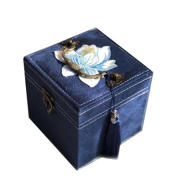 

jewelry pouches, bags nordic retro small multi layer storage box earrings display luxury organizer case birthday gift, Pink;blue