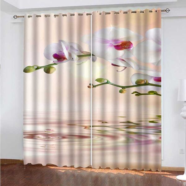 

curtain & drapes luxury 3d for living room bedroom office el beautiful river surface flower po home wall can be customized
