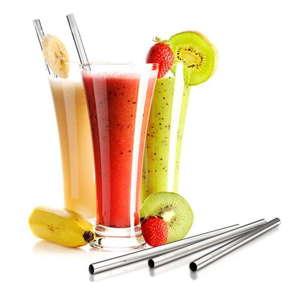 

drinking straws 1set x stainless steel with cleaning brush