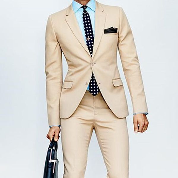 

men's suits & blazers spring fashion ivory men slim wedding groom for dress business casual clothing (jacket+pants), White;black
