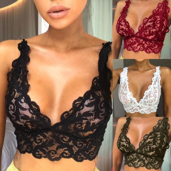 

bras fashion bra women lingerie lace flowers bralette comefortable cami crop solid female attractive vest tank top, Red;black