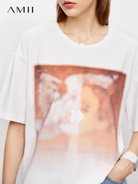 

women's knits & tees minimalismo verÃ£o moda tshirt para mulher streetwear impresso oneck solto camisetas femininas vintage 12140340 un8, White