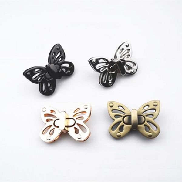 

bag parts & accessories 10pcs/100pcs style luggage, handbags, metal accessories, handbag decoration hardware, butterfly lock shape buckle, Black