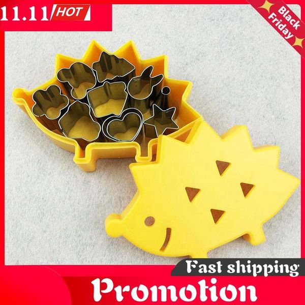 

baking moulds 10pcs/set fruit cutter mould hedgehog box design mini stainless steel cookie biscuit ham tools