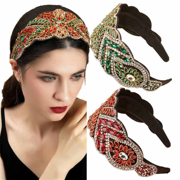 Vintage Barroco Cristal Headbands para Mulheres Meninas Totalmente Rhinestone incrustado de noivado festa de cabelo jóias nupcial vestir acessórios para cima acessórios