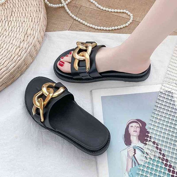 

75% off factory outlet sale slippers casual rivet rubber flip flops female shoes slides low luxury hawaiian soft 2021 flat pu fashion basic, Black