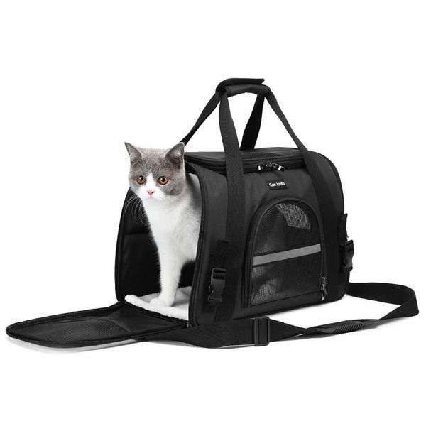 

cat carriers,crates & houses reflective tapes travel bag cage transportation cenkinfo pet carrier airline approved foldable soft dog