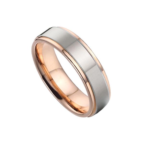 

cluster rings 6mm men's wedding band couple for men and women love promise anniversary titanium jewelry stainless steel ring, Golden;silver