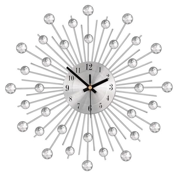 

wall clocks silver crystal metal clock original vintage home decoration wy72404