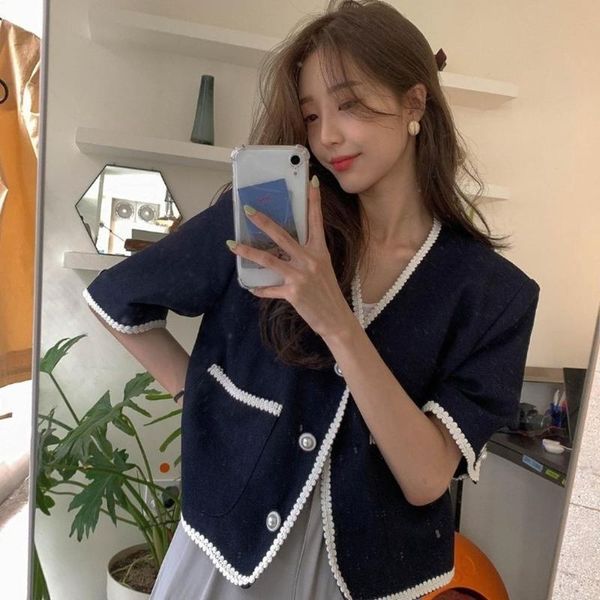 

women's jackets short coats summer sleeve single breasted button outerwear shirt korean design chic fashion clothes women jacket, Black;brown