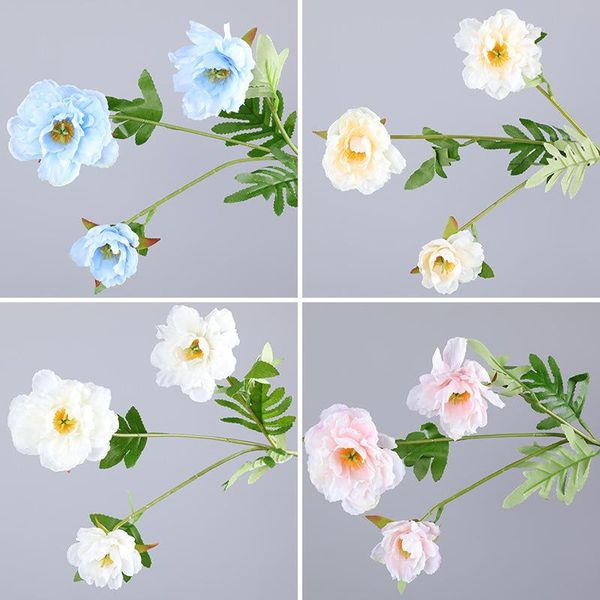 

decorative flowers & wreaths simulation plant peony european-style flower wedding decoration green silk leaf el home