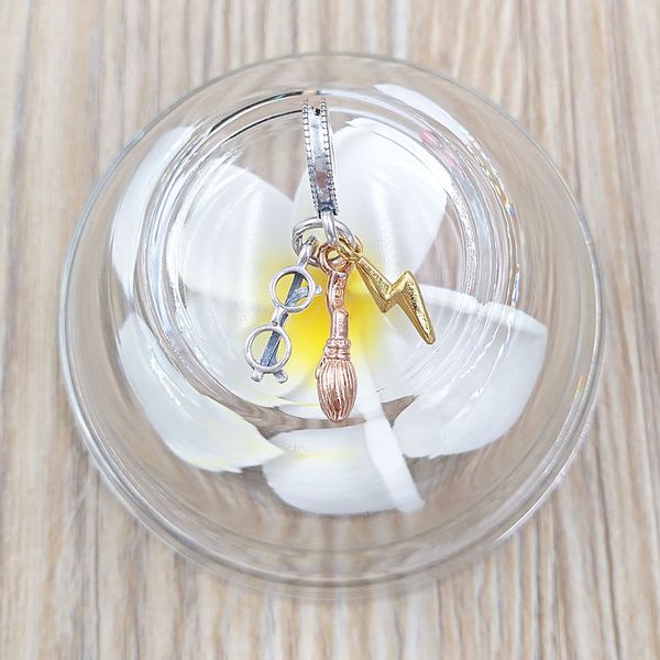 

925 sterling silver jewelry making kit pandora nimbu & lightning bolt dangle charms chain diy gold bracelet set small necklace for women men