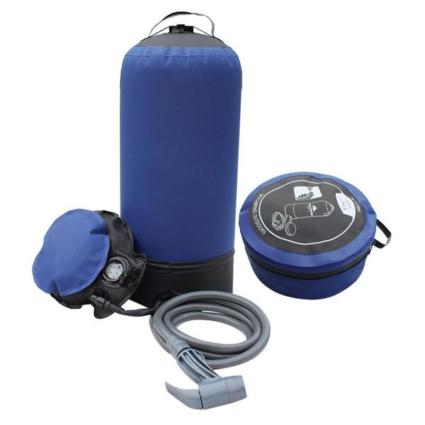 

inflatable shower bag with foot pump pressure bathing water for outdoor travel hiking camping beach washing cars tools bags