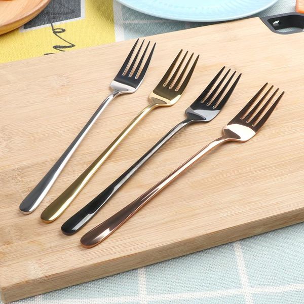 

forks stainless steel dinner fork tableware fruit long handle cake dessert for el party kitchen accessories