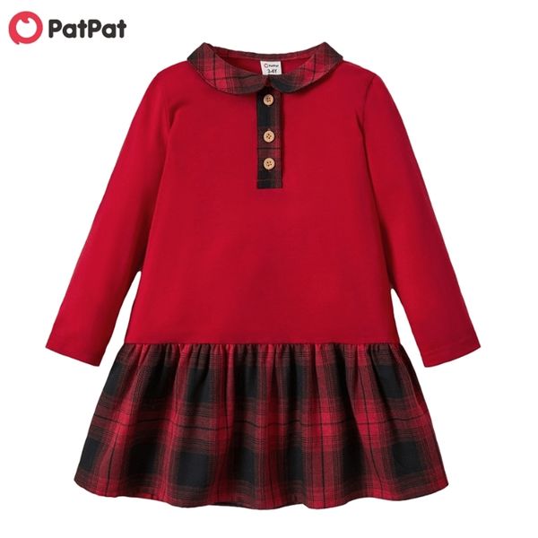

spring and autumn toddler girl plaid christmas dress 210528, Red;yellow