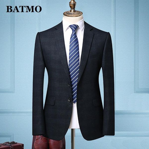 

men's suits & blazers batmo 2021 arrival single breasted plaid casual blazer men,fashion jacketa men,plus-size 9901, White;black