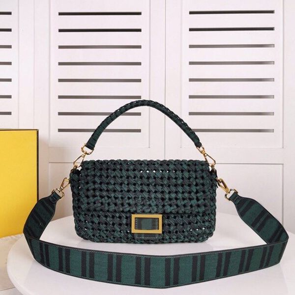 

vintage women's handbag single shoulder bags small square bag new old flower weaving kitten adjustable detachable strap hardware latch