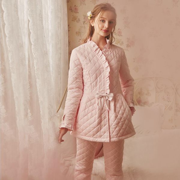 

women's sleepwear cotton pajamas women winter vintage pajama sets warm pyjamas jmx5, Black;red