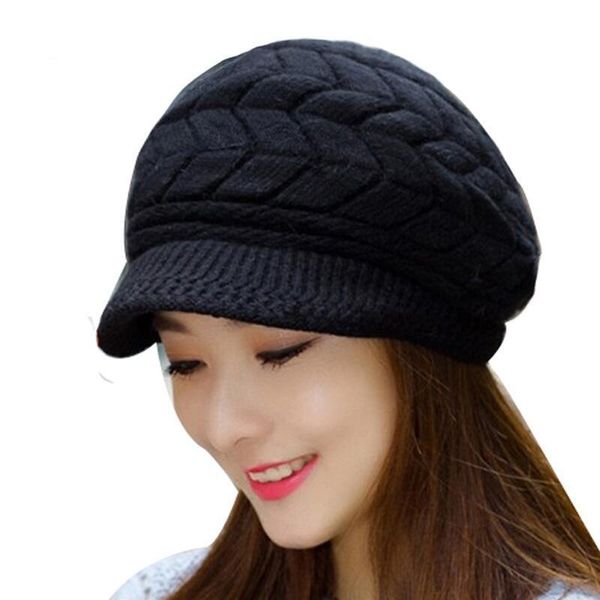 

berets beanies knit women's hat winter hats for women ladies beanie girls skullies caps bonnet femme snapback wool warm 2021, Blue;gray