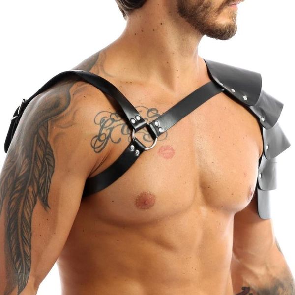 Set di reggiseni da uomo in ecopelle pettorina per il corpo festa sessuale Clubwear Bondage vestiti maschili sexy gay club rave cinghie top corto