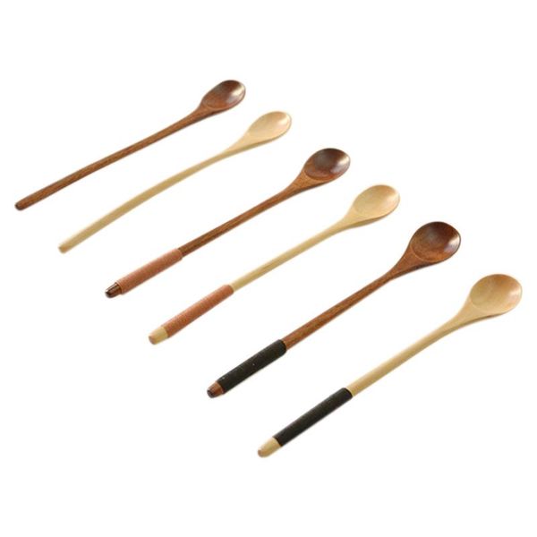 

spoons 6 pcs wooden spoon soup teaspoon catering kids kitchenware for rice kitchen cooking utensil tool