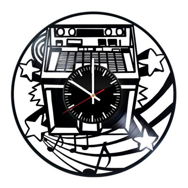 

wall clocks jukebox handmade record clock cd hollow 3d decorative hanging art decor